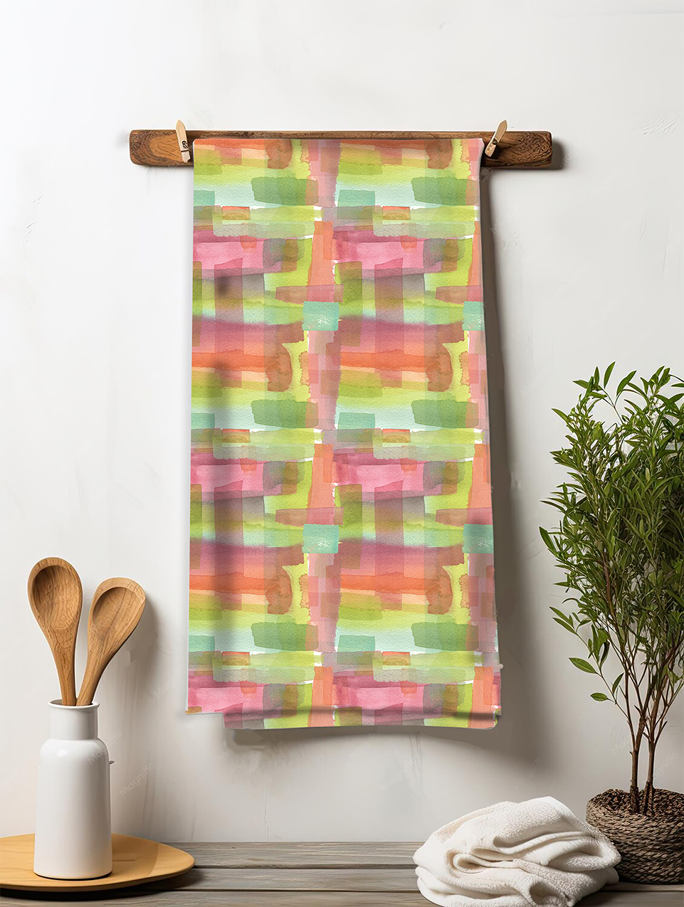 Brushy Abstract Flour Sack Towel
