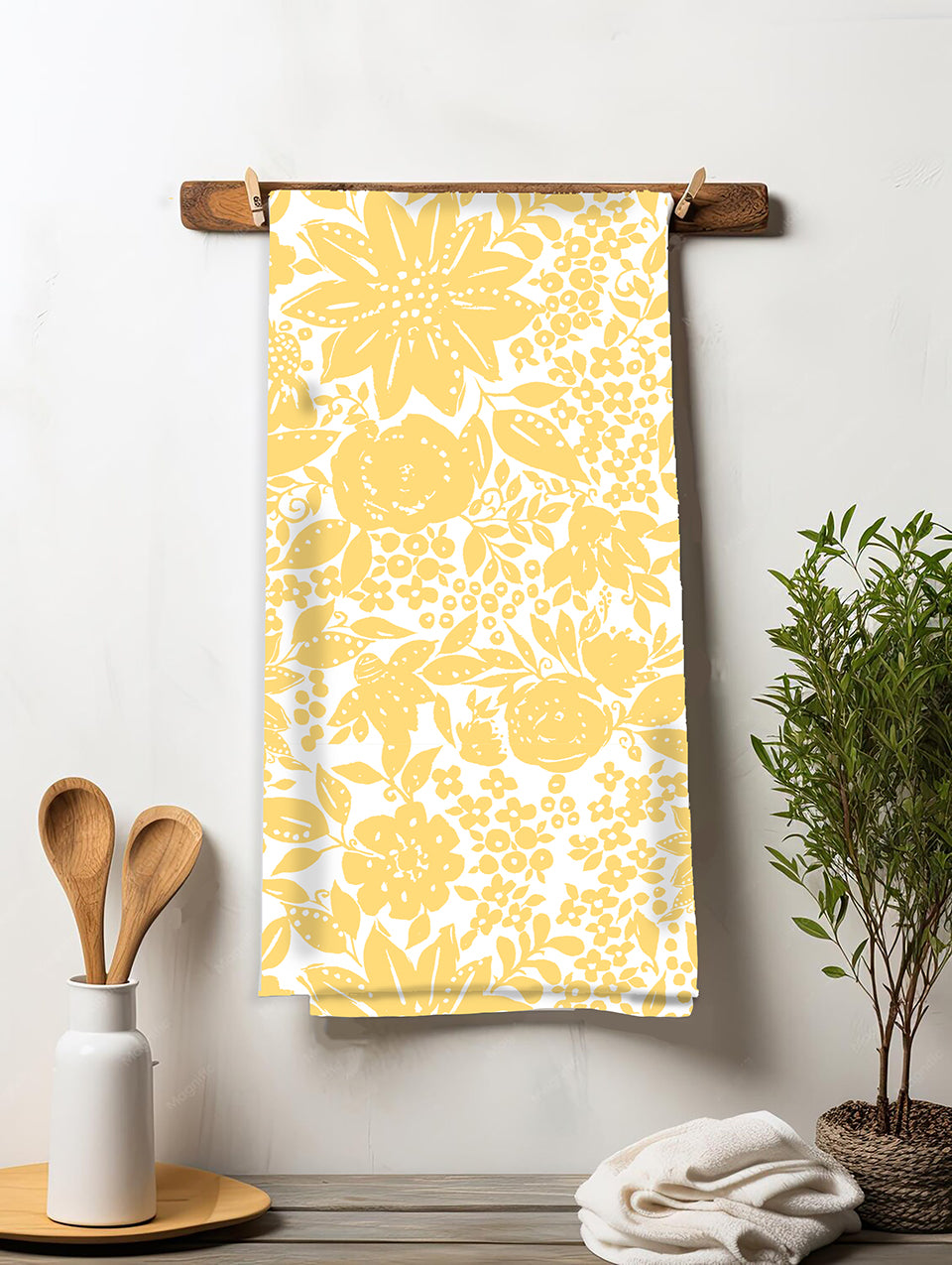 Yellow Floral Flower Sack Towel